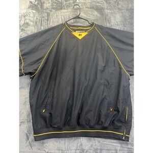 Russell Athletic Team Issue Pullover Windbreaker Jacket Black XXL Vintage 90s